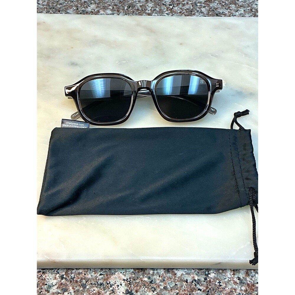 Tomahauk Rectangle Sunglasses Black Frame Black Lens UV400 W72324